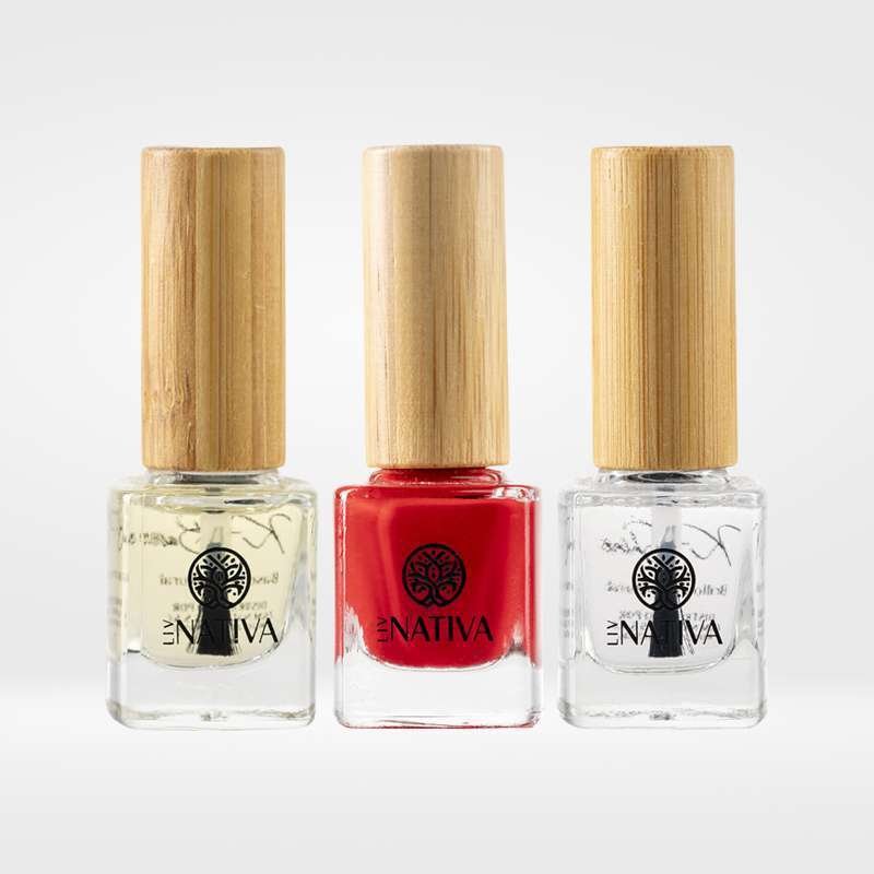 Trío Base Fortalecedora + Esmalte + Brillo de uñas 14 Free Kanvas 10ml.